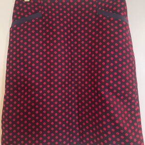 Talbots retro Red Black Midi Pencil Skirt